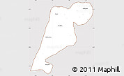 Classic Style Simple Map of Tanger, cropped outside