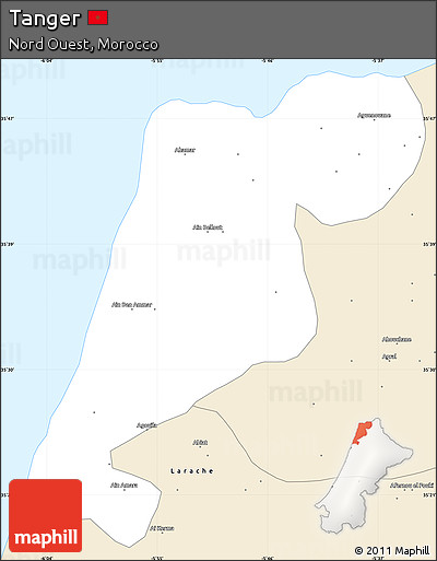 Classic Style Simple Map of Tanger