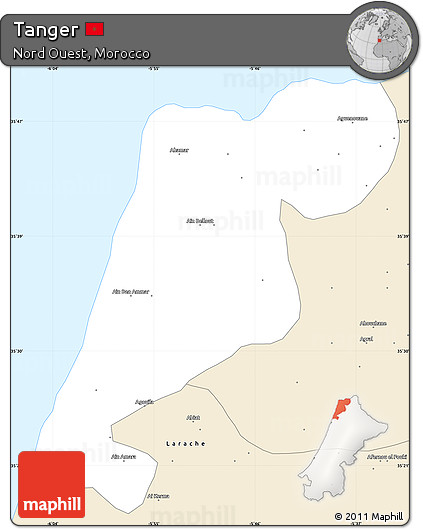 Classic Style Simple Map of Tanger