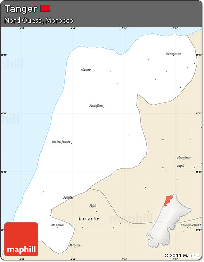 Classic Style Simple Map of Tanger