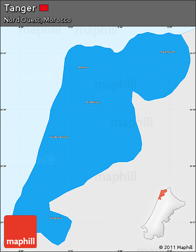 Political Simple Map of Tanger, single color outside