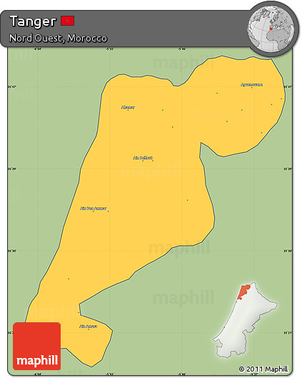 Savanna Style Simple Map of Tanger, cropped outside