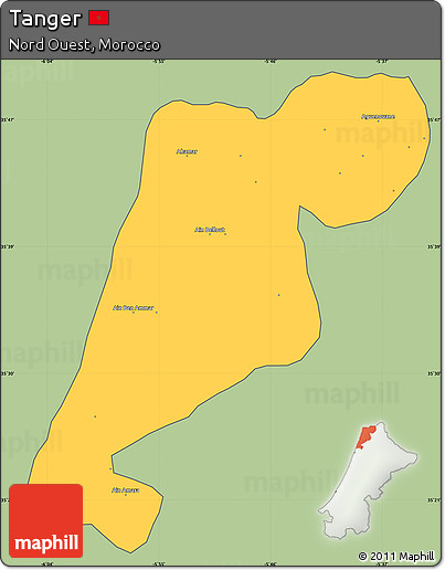 Savanna Style Simple Map of Tanger, cropped outside