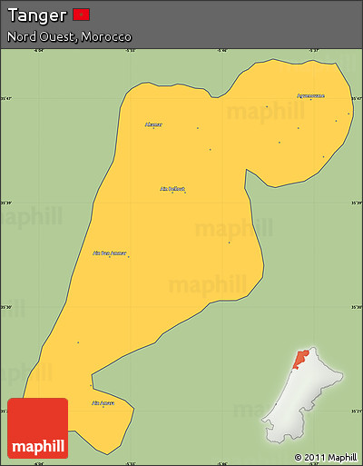 Savanna Style Simple Map of Tanger, cropped outside
