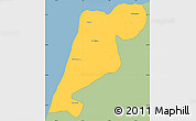 Savanna Style Simple Map of Tanger, single color outside