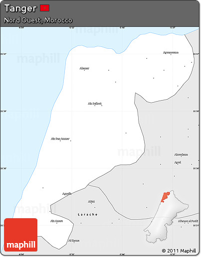 Silver Style Simple Map of Tanger
