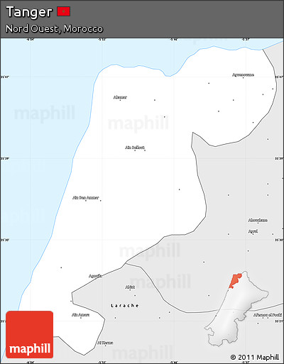 Silver Style Simple Map of Tanger