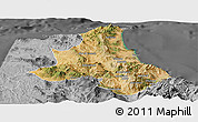 Satellite Panoramic Map of Tetouan, desaturated