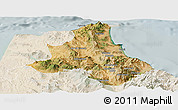 Satellite Panoramic Map of Tetouan, lighten