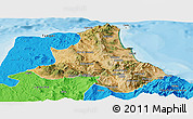 Satellite Panoramic Map of Tetouan, political outside