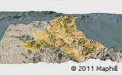 Satellite Panoramic Map of Tetouan, semi-desaturated