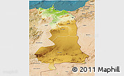 Physical 3D Map of Oriental, satellite outside
