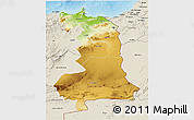 Physical 3D Map of Oriental, shaded relief outside