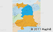 Political 3D Map of Oriental, lighten