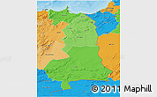 Political Shades 3D Map of Oriental