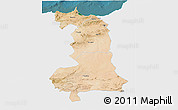 Satellite 3D Map of Oriental, single color outside