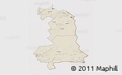 Shaded Relief 3D Map of Oriental, cropped outside