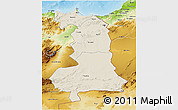 Shaded Relief 3D Map of Oriental, physical outside