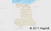Shaded Relief 3D Map of Oriental, single color outside