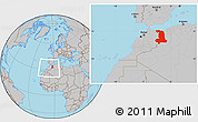 Gray Location Map of Oriental, within the entire country