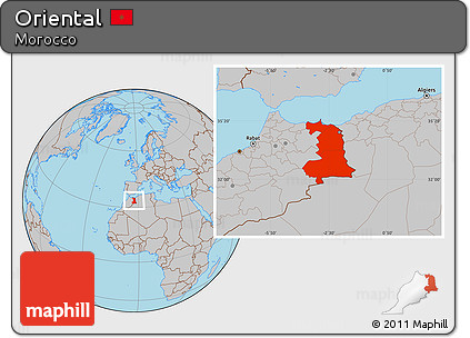 Gray Location Map of Oriental