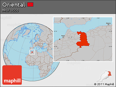Gray Location Map of Oriental