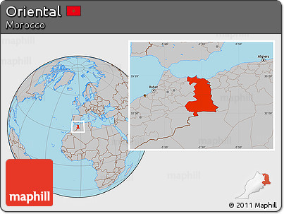 Gray Location Map of Oriental