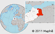 Gray Location Map of Oriental, highlighted country