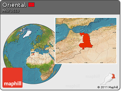 Satellite Location Map of Oriental