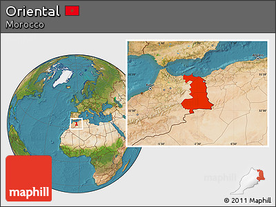 Satellite Location Map of Oriental