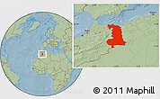 Savanna Style Location Map of Oriental, hill shading