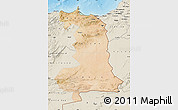 Satellite Map of Oriental, shaded relief outside