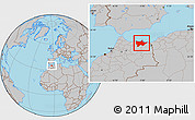 Gray Location Map of Nador