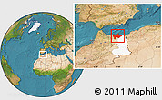 Satellite Location Map of Nador, highlighted parent region