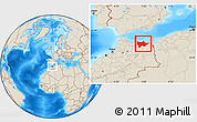 Shaded Relief Location Map of Nador