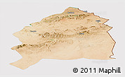 Satellite Panoramic Map of Oujda, cropped outside