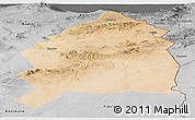 Satellite Panoramic Map of Oujda, desaturated