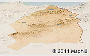 Satellite Panoramic Map of Oujda, lighten
