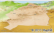 Satellite Panoramic Map of Oujda, physical outside