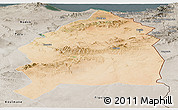 Satellite Panoramic Map of Oujda, semi-desaturated