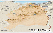 Satellite Panoramic Map of Oujda, shaded relief outside