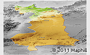 Physical Panoramic Map of Oriental, desaturated