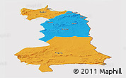 Political Panoramic Map of Oriental, cropped outside