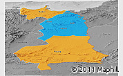 Political Panoramic Map of Oriental, desaturated