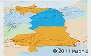 Political Panoramic Map of Oriental, lighten