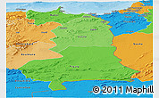 Political Shades Panoramic Map of Oriental