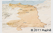 Satellite Panoramic Map of Oriental, lighten