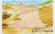 Satellite Panoramic Map of Oriental, physical outside