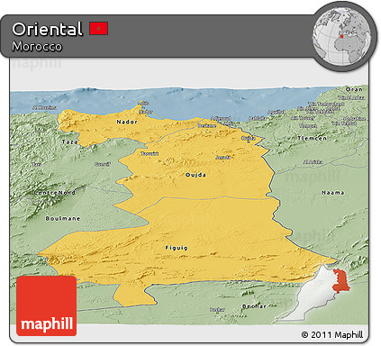 Savanna Style Panoramic Map of Oriental