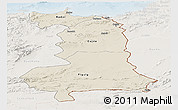 Shaded Relief Panoramic Map of Oriental, lighten